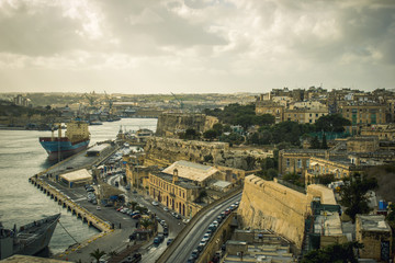 Maltese Landscape Aerial View of Malta Mediterranean Panorama Exotic Architecture Sky View  
