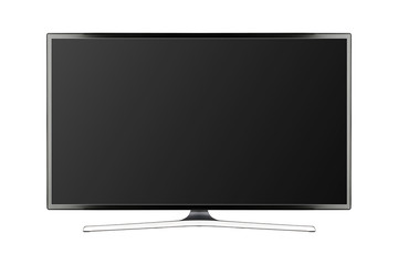 TV 4K flat screen lcd or oled, plasma realistic illustration, Black blank HD monitor mockup with...