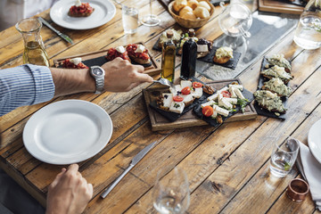 Man Eating Starter Meal