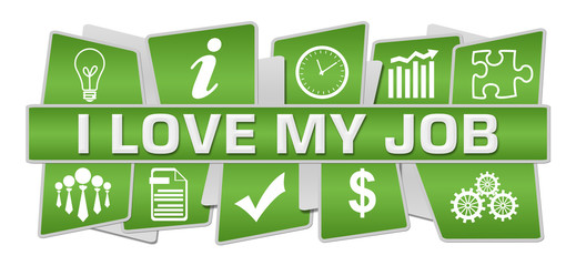 I Love My Job Green Symbols Top Bottom 