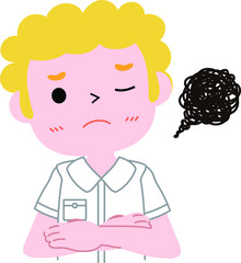 Obraz premium 1_Blonde Western male student dissatisfaction.eps