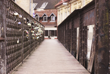 Love bridge in Vilnius, Uzupis, Lithuania