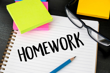 book top view Conceptual of homewor School notebook