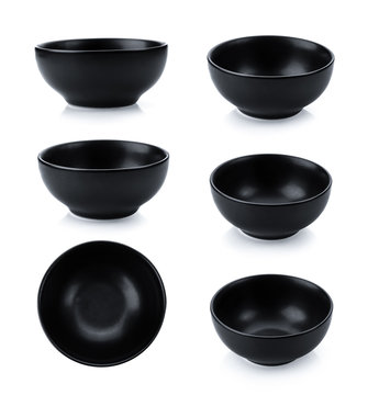 black bowl on white background