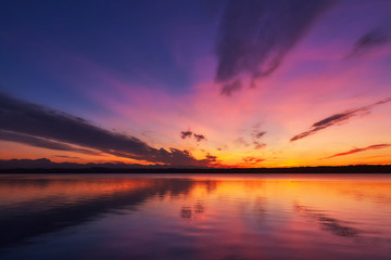 Fototapeta na wymiar Beautiful sunset at Lake Starnberg in Bavaria, Germany