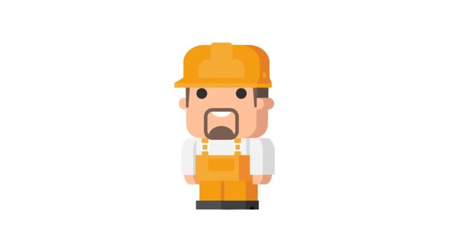 Builder walking funny character