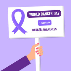 World cancer day banner or poster