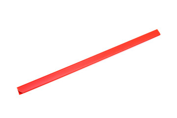 red plastic slide binder for document on white background