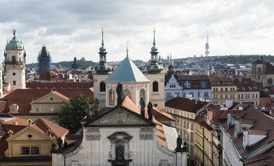 Obraz premium View of Prague city center from the height