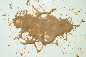 My daughter Hot chocolate puke.Vomit concept.