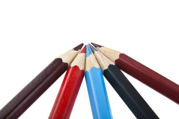 Naklejka premium colored pencils isolated on white background
