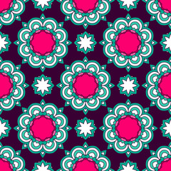 Abstract stylized floral seamless pattern. Hand drawn vector illustration