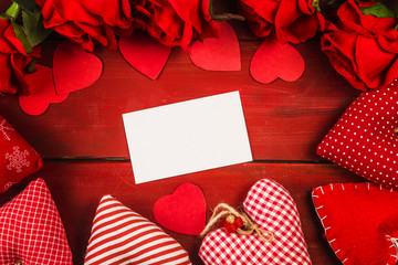 Roses on wooden board, Valentines Day background, wedding day, happy birth day, love u