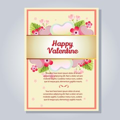 valentine letter with soft pink flower