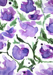 Watercolor floral abstract pattern
