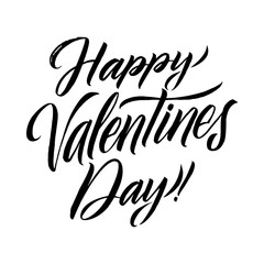 Happy Valentines Day Black Lettering Greeting Card