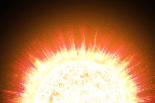 Coronary emissions and prominences on the Sun in Space. The solar flares. The magnetic storms.