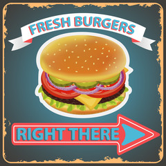 BURGER RETRO POSTER 1