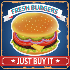 BURGER RETRO POSTER 3