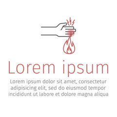 Burn Hand line icon. Vector signs.