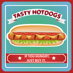 HOT DOG RETRO POSTER