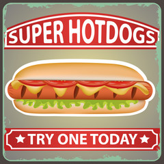 HOT DOG RETRO POSTER 3