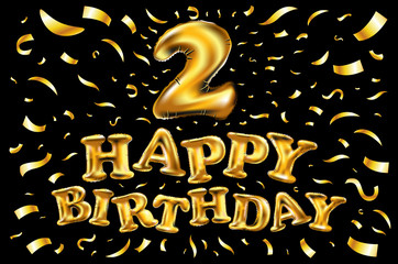 Gold glitter alphabet number 2. Ideal for wedding invitations, posters, greeting cards, banners, flyers, postcards, birthday party designs etc