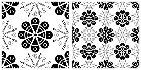 Seamless pattern in flat design of fireworks or vintage background.