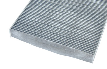 car air filter box on white background