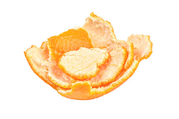 Mandarin peel isolated on white