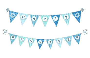 Naklejka premium Cute festive bunting flags for Pesach jewish holiday Passover