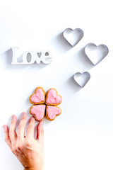 cookies for Valentine Day heartshaped on white background top vi