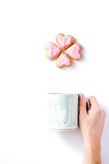 cookies for Valentine Day heartshaped on white background top vi