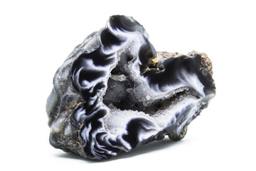 Geode agate on white background