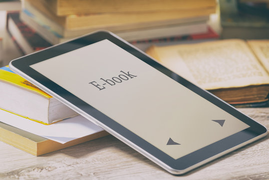 Modern ebook reader and books