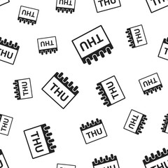 Thursday calendar page seamless pattern background. Business flat vector illustration. Thursday symbol pattern.