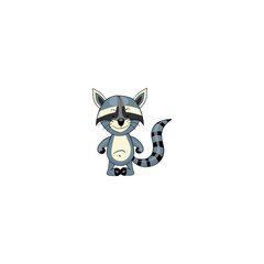 Raccoon cartoon icon