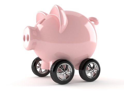 Piggy Bank With Car Wheels