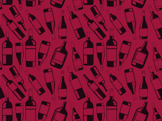 Wine bottles pattern color