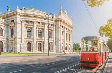 Poster Wiener Burgtheater with traditional tram, Vienna, Austria © JFL Photography