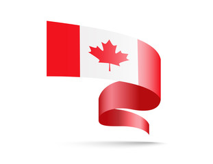 Fototapeta na wymiar Winding Flag of Canada. Vector illustration on white.