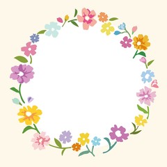 Illustration of flower wreath frame - 花輪のjpgイラスト