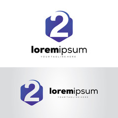 Number 2 Logo Template Design Vector, Emblem, Design Concept, Creative Symbol, Icon