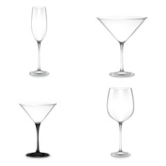 Set of cocktail glasses for alcohol
