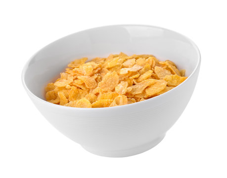 Corn flakes on a white background