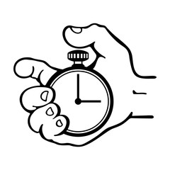 Hand pressing the button of a stopwatch