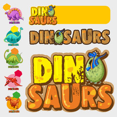 Obraz premium Different designs with many dinosaurs