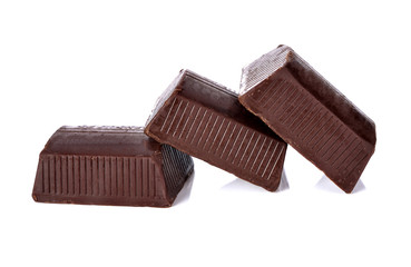 Chocolate bars stack isolated on white background