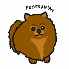 Pomeranian dog cartoon vector illustration