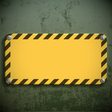 Yellow metal sign